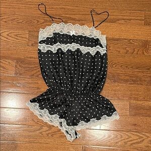 Victoria's Secret Black and White Polka Dot Chemise - size S/P.